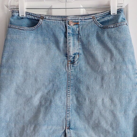 QPD Light Blue Denim Pencil Skirt Junior's Size 1 - Picture 3 of 13